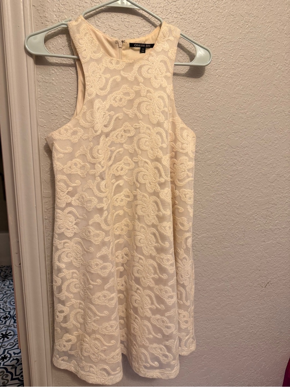 Gianni Bini Cream Lace Mini Dress